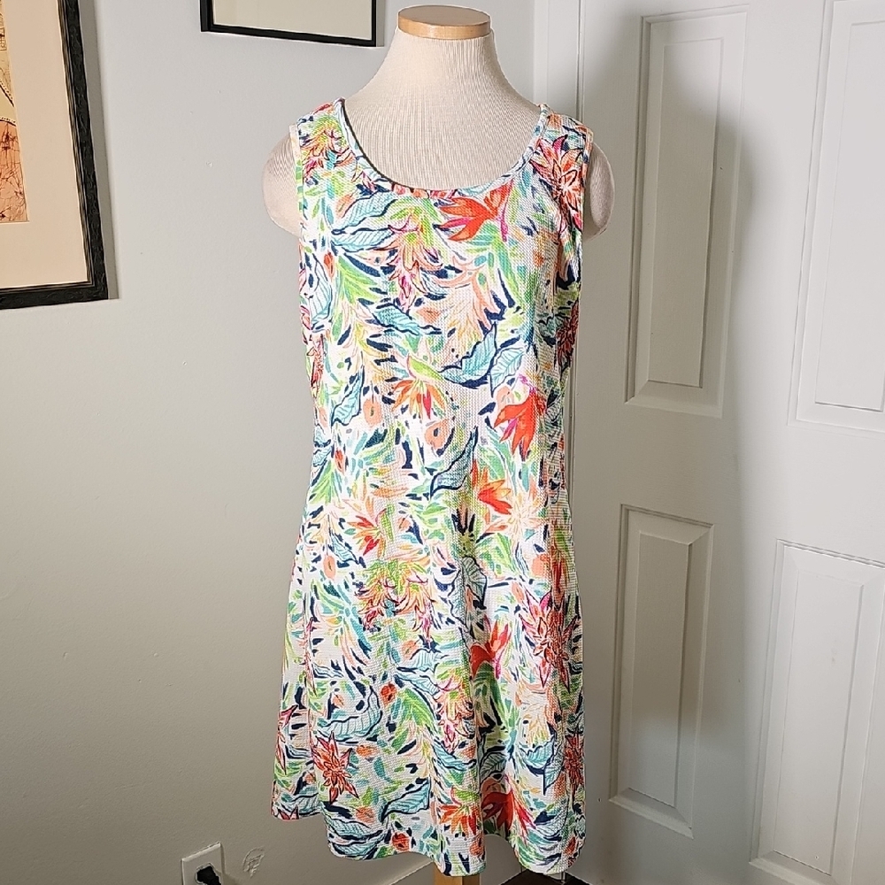 Ronni Nicole Floral Pop Over Sleeveless Dress. Size Large. Nice.